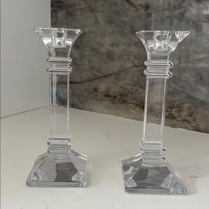 Waterford Elegant Glass Candle Holders. Marquise like new